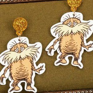 Children's Story Character Post earrings The Lorax. Acrylic